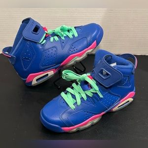Nike Air Jordan Retro 6 Sz 4.5Y Blue Sneakers Shoes  (543390-439) New DS